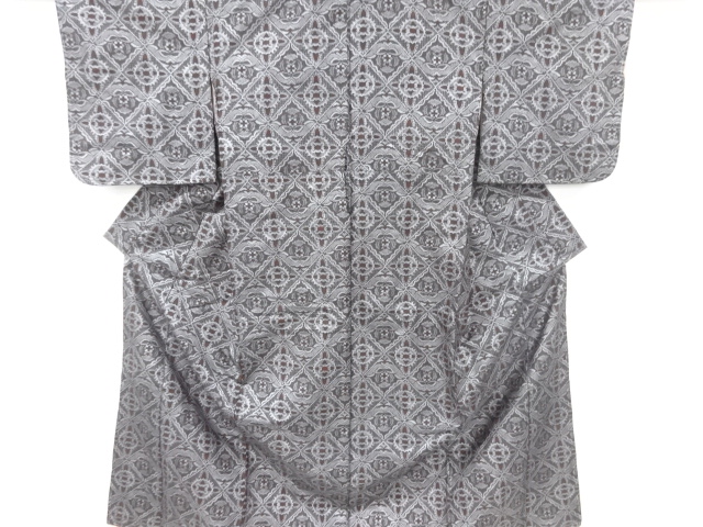 JAPANESE KIMONO / ANTIQUE KIMONO / TAISHO ROMAN STYLE / WOVEN FLORAL CREST